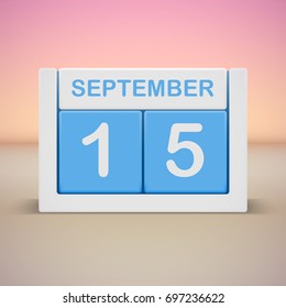 September 15. Daily calendar vector illustration.