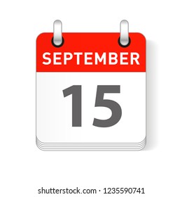 September 15 date visible on a page a day organizer calendar
