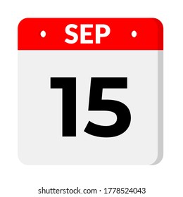 september 15 flat calendar icon