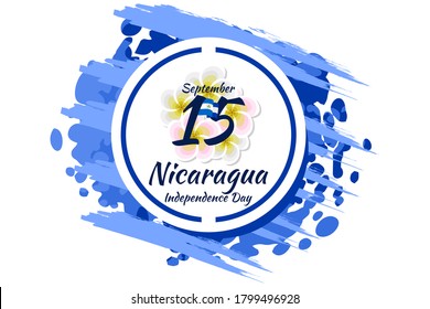 September 15, Happy Independence Day of Nicaragua vector illustration. Suitable for greeting card, poster and banner.