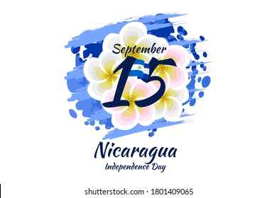 September 15, Happy Independence Day of Nicaragua vector illustration. Suitable for greeting card, poster and banner.