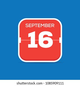 September 16 Calendar Flat Icon