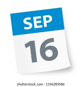 September 16 - Calendar Icon - Vector Illustration