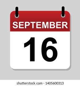 September 16 , calendar icon vector illustration 