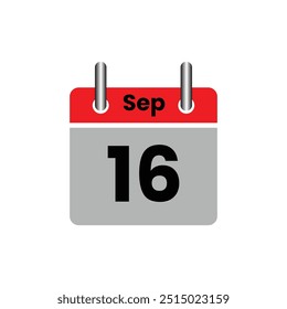 16. September. Kalender-Symbol. Vektorgrafik.
