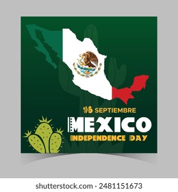 September 16 Mexico Independence Day Web Banner and Background. Mexican National Day Celebrations Banner With Mexico Flag For Social Media Cover ads, invitation card, backdrop, brochure, poster