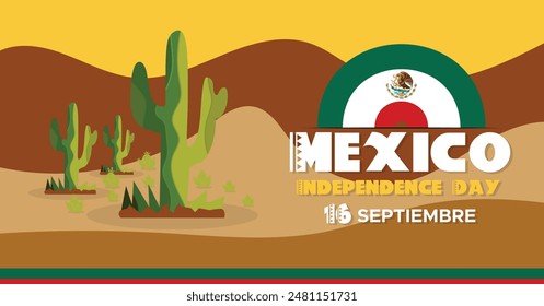 September 16 Mexico Independence Day Web Banner and Background. Mexican National Day Celebrations Banner With Mexico Flag For Social Media Cover ads, invitation card, backdrop, brochure, poster