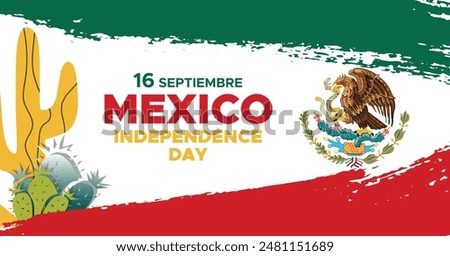 September 16 Mexico Independence Day Web Banner and Background. Mexican National Day Celebrations Banner With Mexico Flag For Social Media Cover ads, invitation card, backdrop, brochure, poster