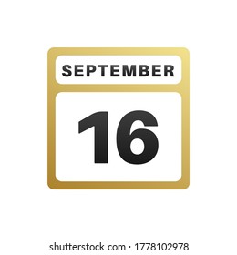September 16th date on a single day calendar page.