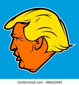 September 17, 2016: Donald Trump, republican presidential candidate. Sport style sign. Vector illustration.