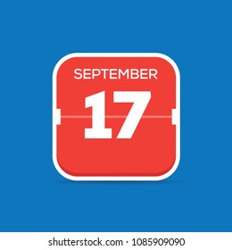 September 17 Calendar Flat Icon