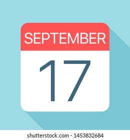 September 17 - Calendar Icon - Vector Illustration