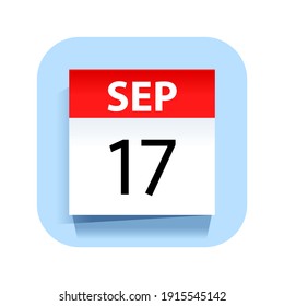 September 17. Calendar Icon. Vector Illustration.