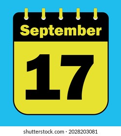 September 17 - Calendar Icon - Vector Illustration