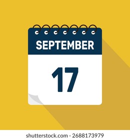 17 de setembro ícone calendário ilustração vetor com design