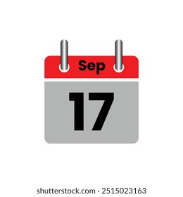 September 17. Calender icon. Vector illustration.