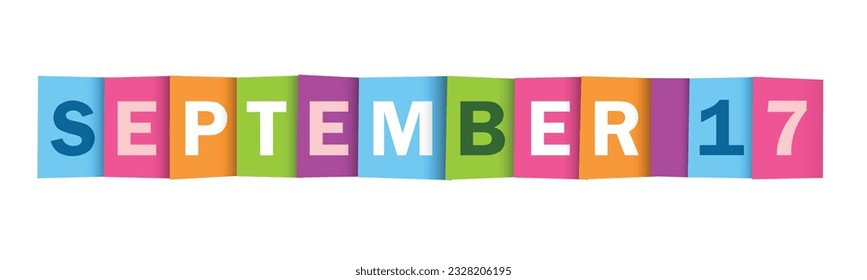 Pancarta de tipografía vectorial colorida del 17 de SEPTIEMBRE