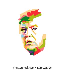 September 18 2018: Donald Trump. Vector Popart Portrait Drawing Illustration( wpap style )