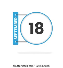 September 18 calendar icon. Date,  Month calendar icon vector illustration