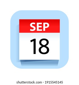 September 18. Calendar Icon. Vector Illustration.