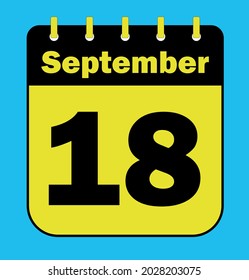 September 18 - Calendar Icon - Vector Illustration
