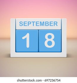 September 18. Daily calendar vector illustration.