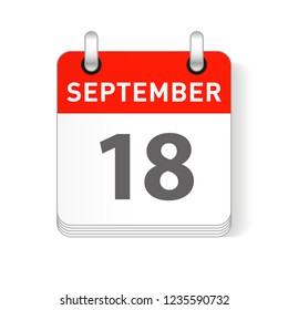 September 18 date visible on a page a day organizer calendar
