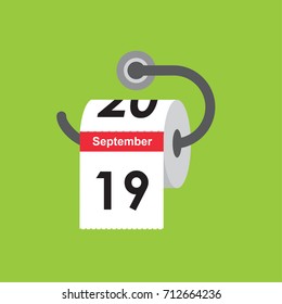 September 19. Calendar icon. Flat design. Vector illustration