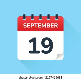 September 19 - Calendar icon vector.