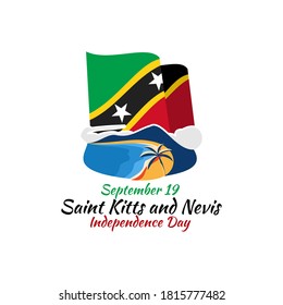 September 19, Independence Day of Saint Kitts and Nevis. vector illustration. Suitable for greeting card, poster and banner.