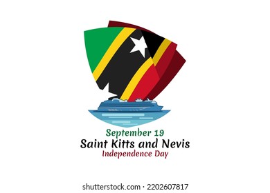 September 19, Independence Day of Saint Kitts and Nevis. vector illustration. Suitable for greeting card, poster and banner.