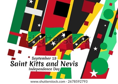 September 19, Independence Day of Saint Kitts and Nevis. vector illustration. Suitable for greeting card, poster and banner.