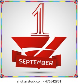 September 1st Back School Background Poster Stock Vector (Royalty Free ...