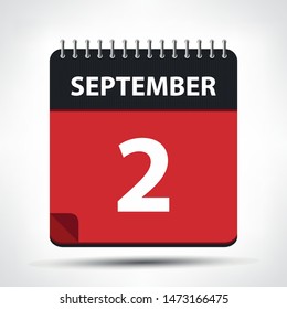 September 2 - Calendar Icon - Calendar design template - Business vector illustration.
