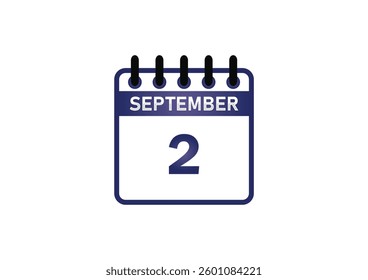 September 2 Calendar Icon – Key Date, Events and Planning
