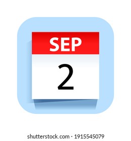 September 2. Calendar Icon. Vector Illustration.