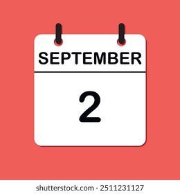 September 2. Daily Calendar icon for design. Simple design for business brochure, flyer, print media, advertisement. Easily editable.