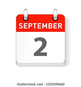 September 2 date visible on a page a day organizer calendar