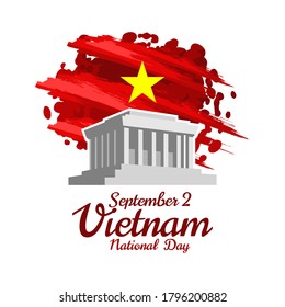 2 de setiembre, Día Nacional de la ilustración vectorial de Vietnam. Adecuado para tarjetas de felicitación, afiches y banner.