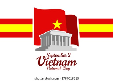 2 de setiembre, Día Nacional de la ilustración vectorial de Vietnam. Adecuado para tarjetas de felicitación, afiches y banner.