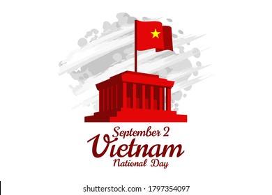 2 de setiembre, Día Nacional de la ilustración vectorial de Vietnam. Adecuado para tarjetas de felicitación, afiches y banner.