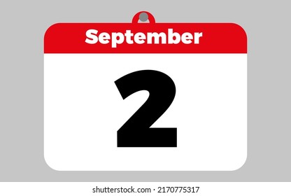 Septiembre, 2. Calendario blanco y rojo