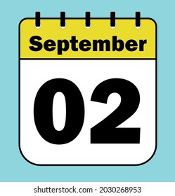 September 2 yellow - Calendar Icon - Vector Illustration