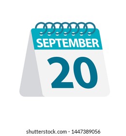 September 20 - Calendar Icon - Vector Illustration