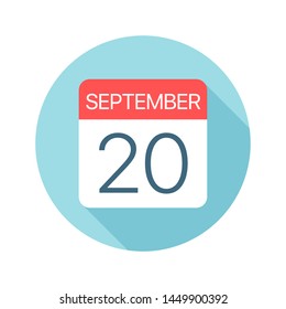 September 20 - Calendar Icon - Vector Illustration