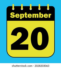 20. September - Kalendersymbol - Vektorgrafik