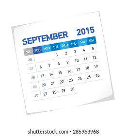 September 2015 American Calendar