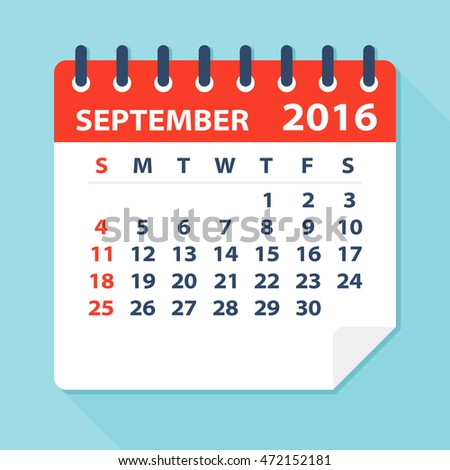 September 2016 calendar - Illustration