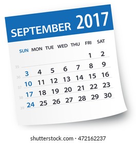 September 2017 calendar leaf - Illustration