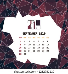 september 2019 Calendar Template